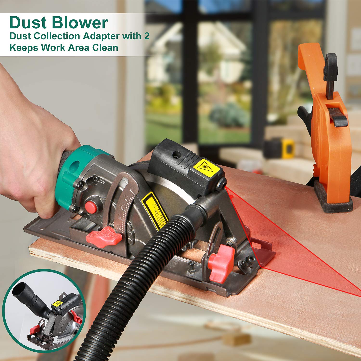 Circular Saw, HYCHIKA 750W Mini Circular Saw with 6 Blades(115 & 125mm