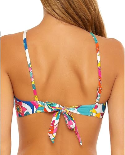 Miniatura 2 de Trina Turk Bikini Fontaine Bandeau estándar para mujer, ajustable, lazo en la espalda, traje de baño separado