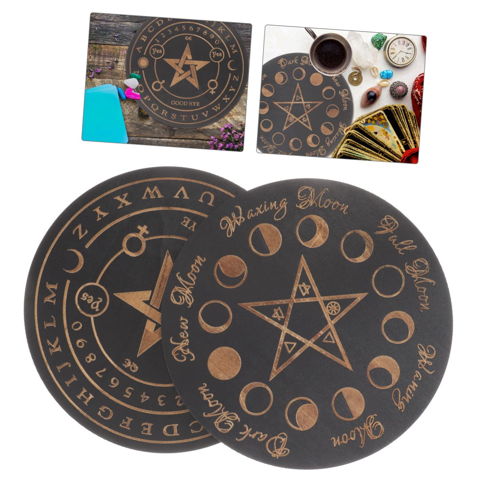 Toyvian Planche de divination en bois avec motif créatif - Plaque décorative légère - Outil de divination pour la maison Toyvian Planche de divination en bois avec motif créatif - Plaque décorative légère - Outil de divination pour la maison