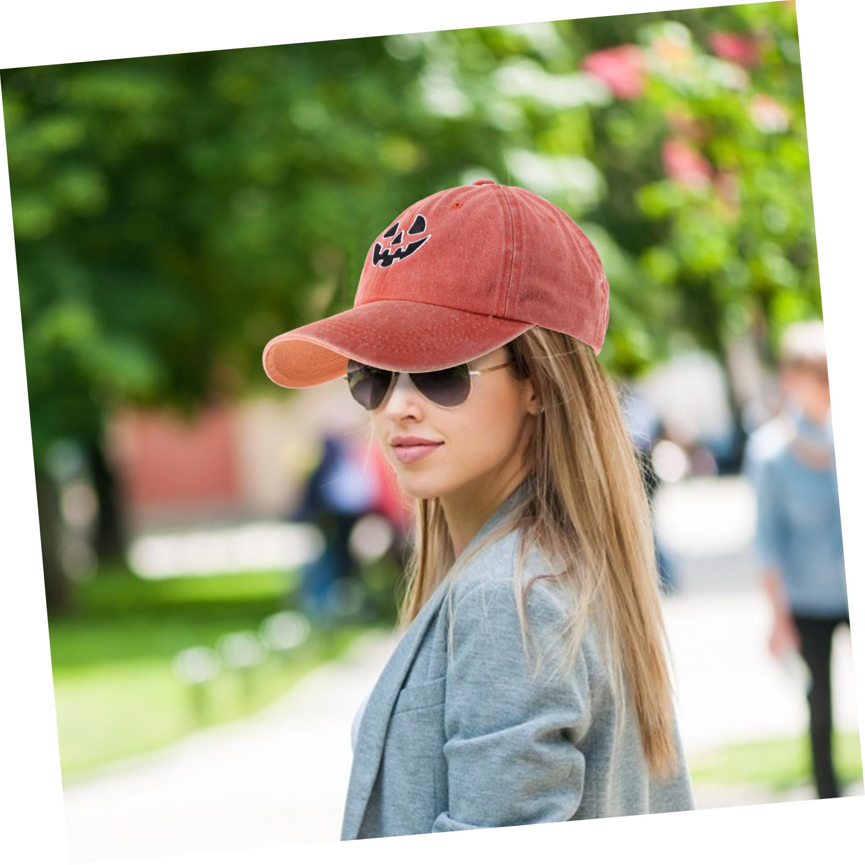 Ipetboom 4piezas Gorra De Béisbol Bordada De Halloween y Lavable Sombrero De Protección Solar para Hombres y Mujeres Naranja