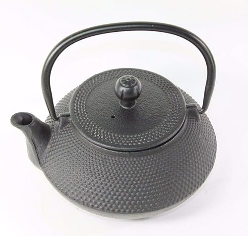 Miniatura 4 de Juego de tetera de hierro japonés ~ 2 tazas de té incluidas Black Dot Hobnail ~ Regalo de cumpleaños/regalo/decoración del hogar/Feng Shui/Cocina /