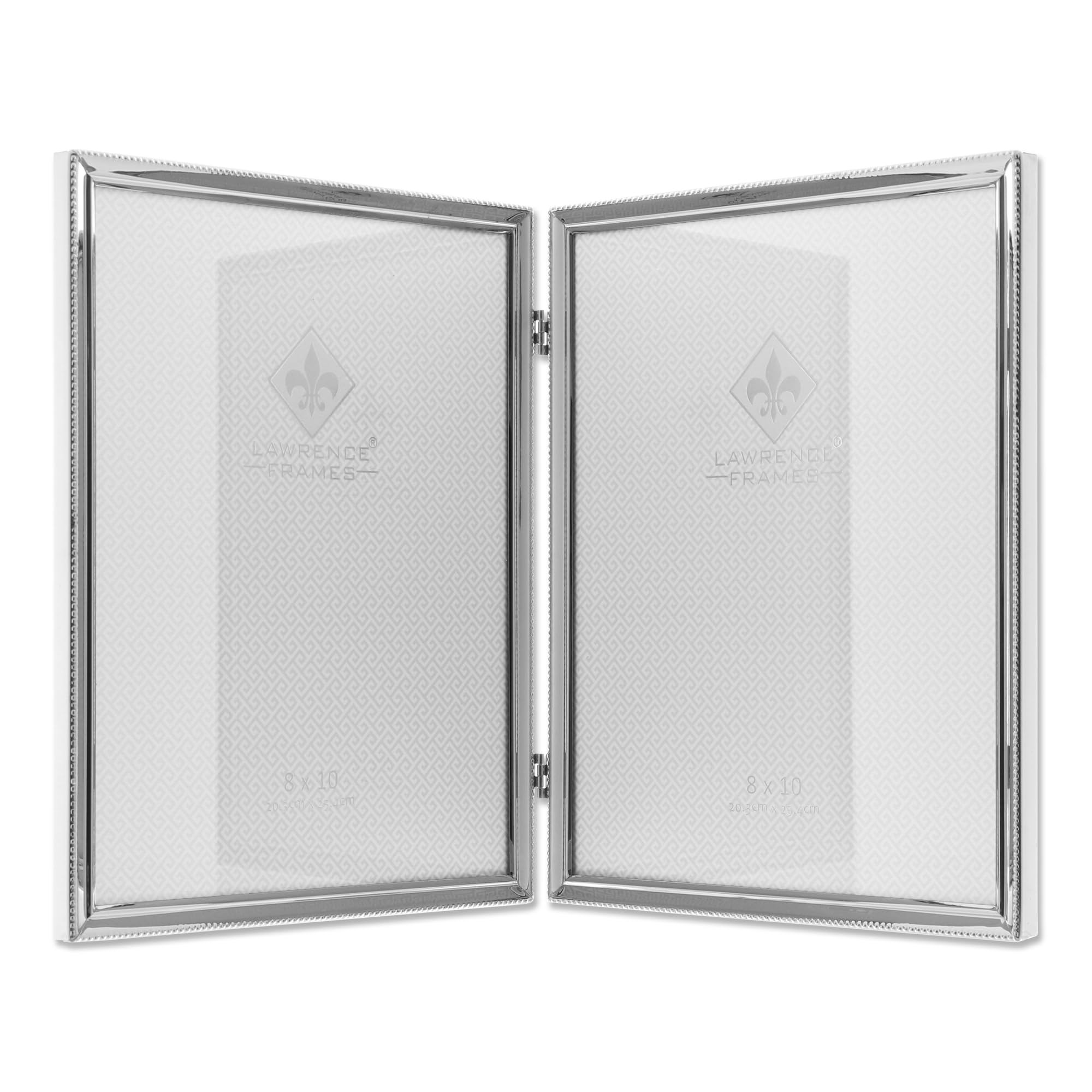 Lawrence Frames Doppel-Bilderrahmen, 20,3 x 25,4 cm, mit Scharnier und Perlenbordüre – Ansicht 2