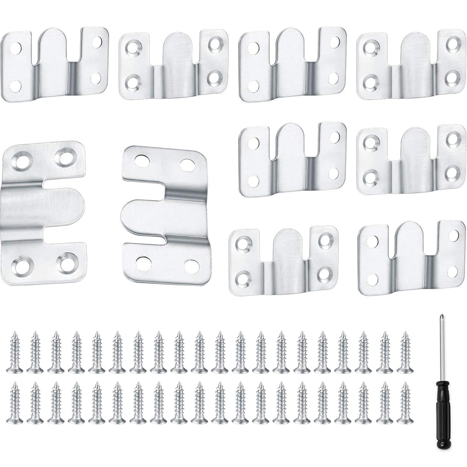 10 Pcs Flush Mount Brackets, Concealed Headboard Wall Fixings Brackets