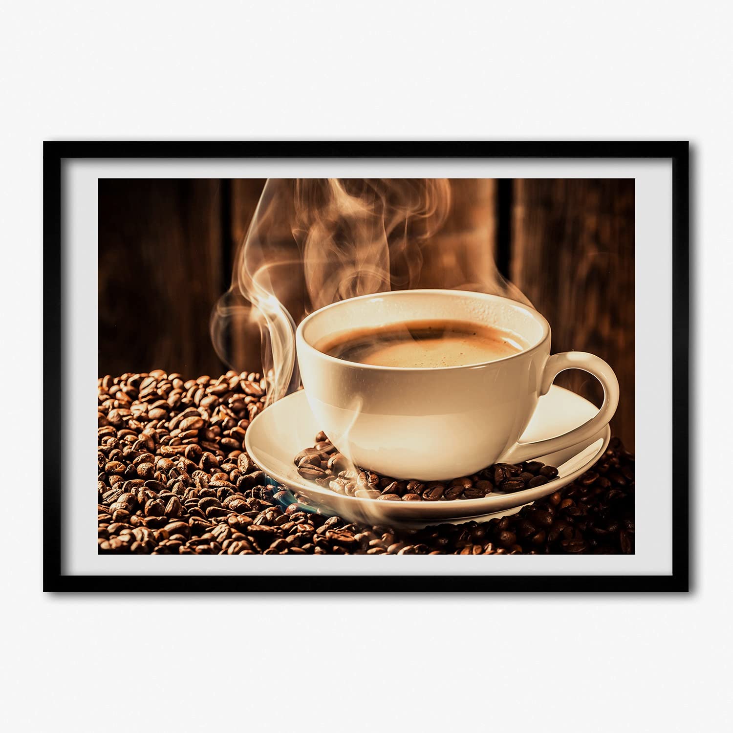 Cadre déco grand format 70x50 cm Tulup tableau bois moderne café
