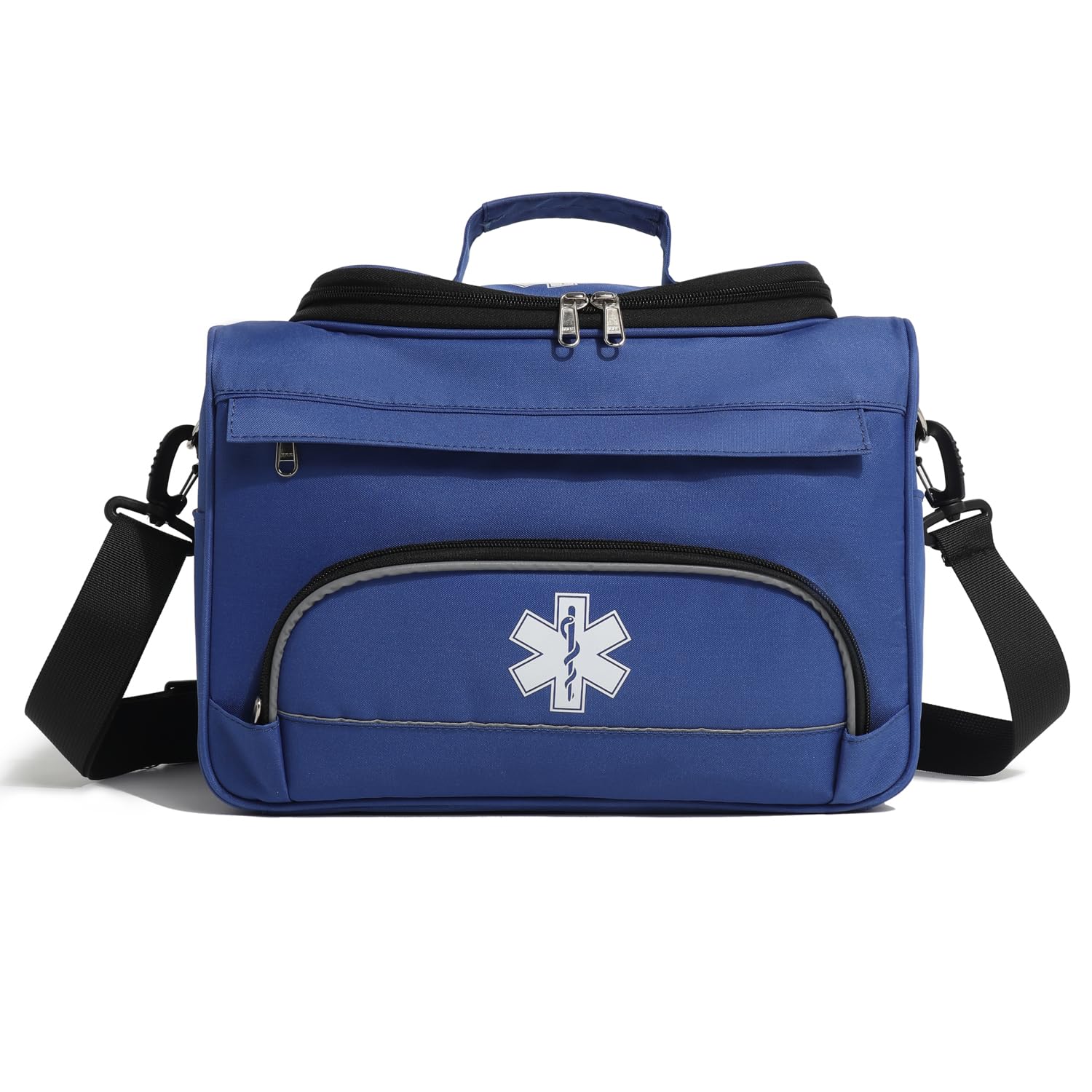 Empty Medicine Bag for Travelling Red First Aid Bag On Call Trauma Bag EMT First Responder Carrier Bag Medical Supplies Kit Emergency Bag for School(Bag only)