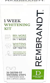 Deeply White + Peroxide 1 Week Teeth Whitening Kit, Removes Tough Stains, Enamel-Safe, 28 Custom-Fit Whitening Strips (14 Treatments)