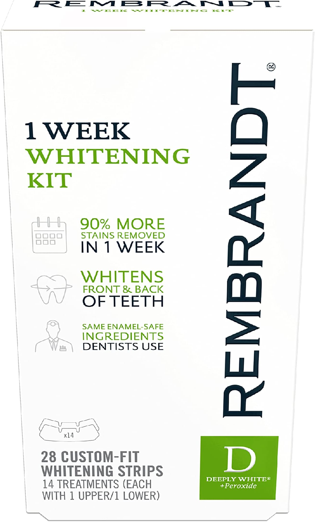 Rembrandt 1 Week Teeth Whitening Kit, 14 Treatments