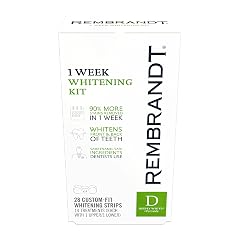 REMBRANDT Deeply White Peroxide 1 Week Teeth Whitening Kit Removes Tough Stains Enamel-Safe 28 Custom-Fit Whitening Strips 14