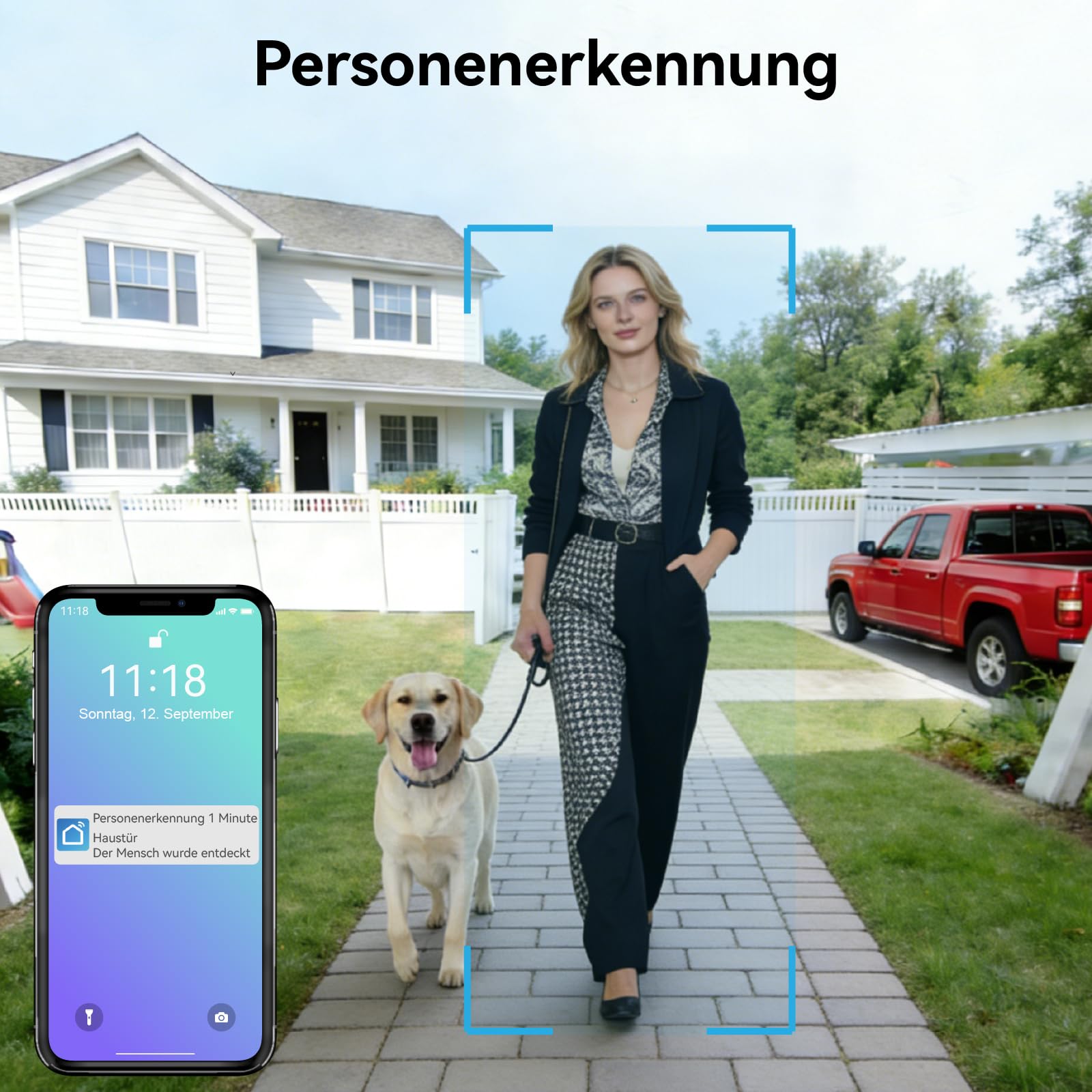 Video Türsprechanlage 2-Draht für 2 Familienhaus, 2X 7 Zoll Monitor & App - Smarte Video Türklingel mit Kamera & Gegensprechanlage, RFID, 2-Wege-Audio KW08-IP7-2F