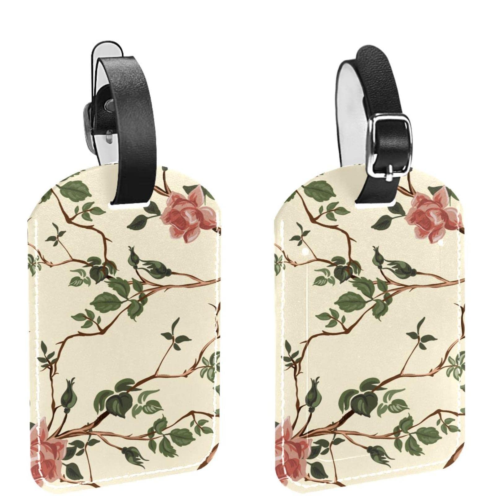 Étiquettes à bagages - TIZZYTOY - Lot de 2 - Cuir PU - Résistantes aux