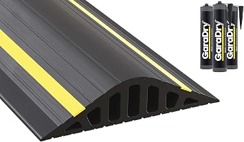 2" High Garage Door Flood Barrier Threshold Seal Kit GARADAM 163" | Flexible PVC | Complete Kit Includes 3 Adhesives | GaraDry