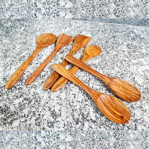 Miniatura 8 de Mountain Export - Cucharas de madera hechas a mano  Cucharas de cocina de madera y cuchara para servir  Juego de cucharas antiadherentes para