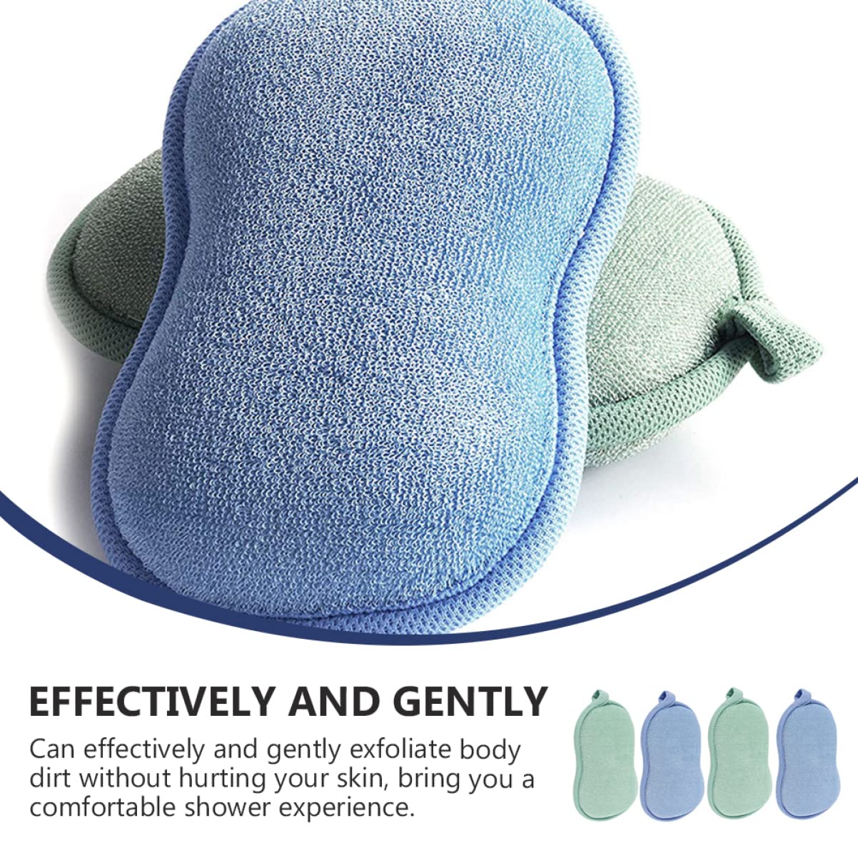 Beavorty 2 Set Di Spugne Da Bagno Bifacciali Spazzola Esfoliante Per Bambini Neonati Impugnatura Morbida E Confortevole Per La 4 Pezzi * 2