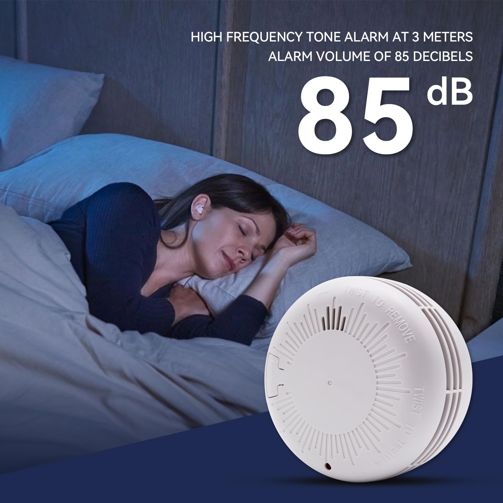 WeiguoIOT 2 Pack Smoke Alarm for Home,Early Smoke Detector Fire Alarm with TEST/MUTE Button,LED Indicator (2 Pack) - Image 4