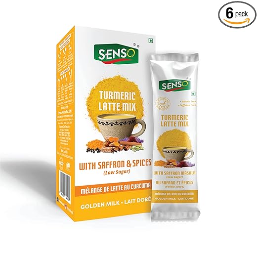 Instant Turmeric & Saffron Latte Mix Natural Immunity Booster (6 Sachets of 22 gm Each)