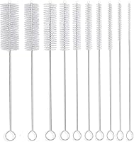 DESIN Long Straw Brush Set of 10 - 8.2" Nylon Tube Cleaners, 10 Sizes 1/16"-1" for Straws, CPAP, Carburetors