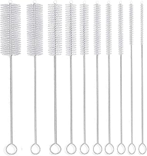 DESIN Long Straw Brush Set of 10 - 8.2" Nylon Tube Cleaners, 10 Sizes 1/16"-1" for Straws, CPAP, Carburetors