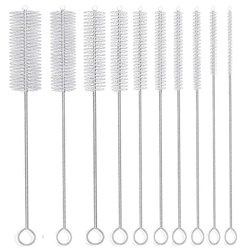 Long Straw Brush, Nylon Pipe Tube Cleaner 8-ihch 10 Different