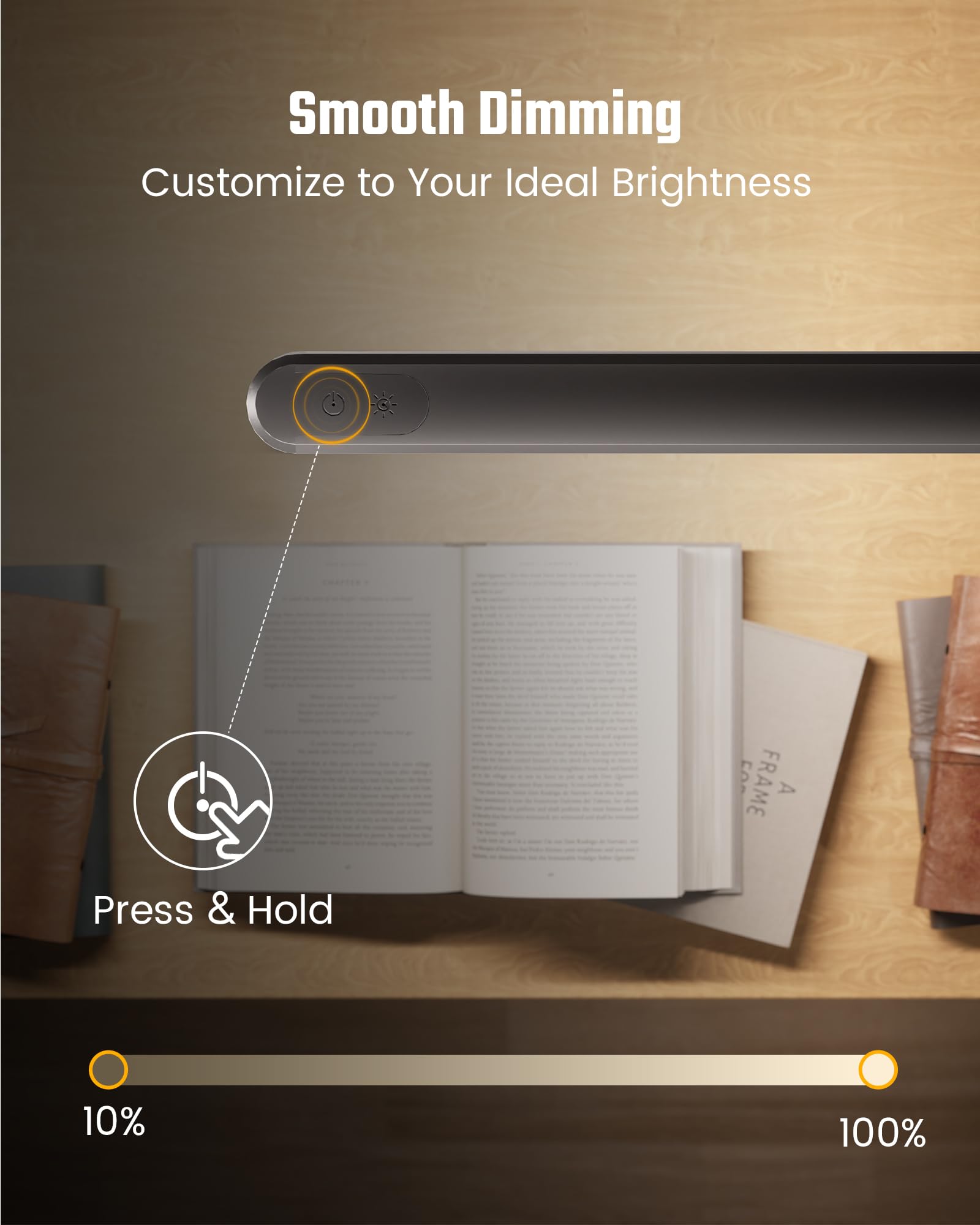 SUPERDANNY Eye-Caring LED Desk Lamp 360 Flexible Gooseneck Work Lamp with Desk Side Clamp Touch Control 3 Light — view 6