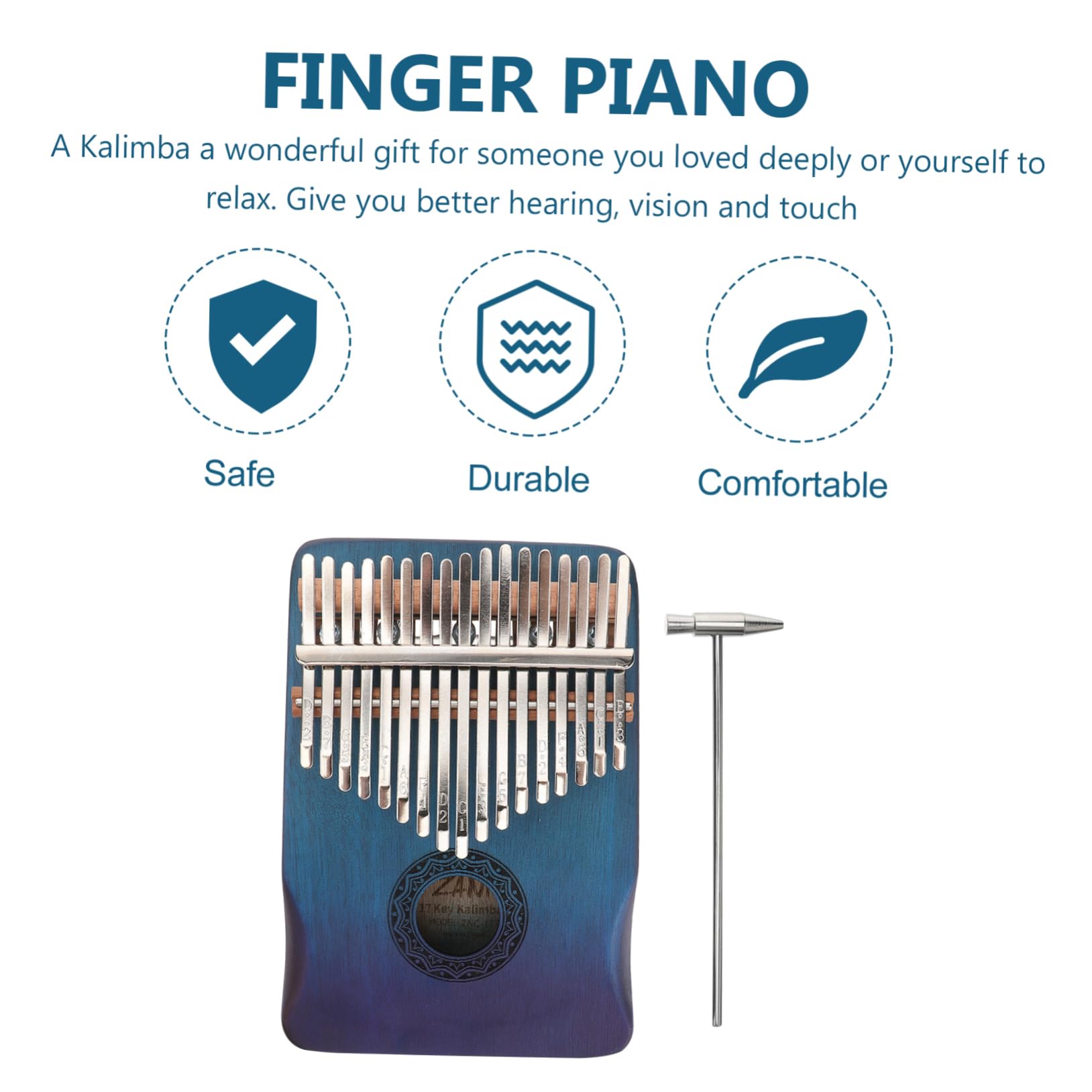 VANZACK Thumb Piano Key Finger Piano for Beginners for Home Office Travel and Family Gatherings Promotes Coordination