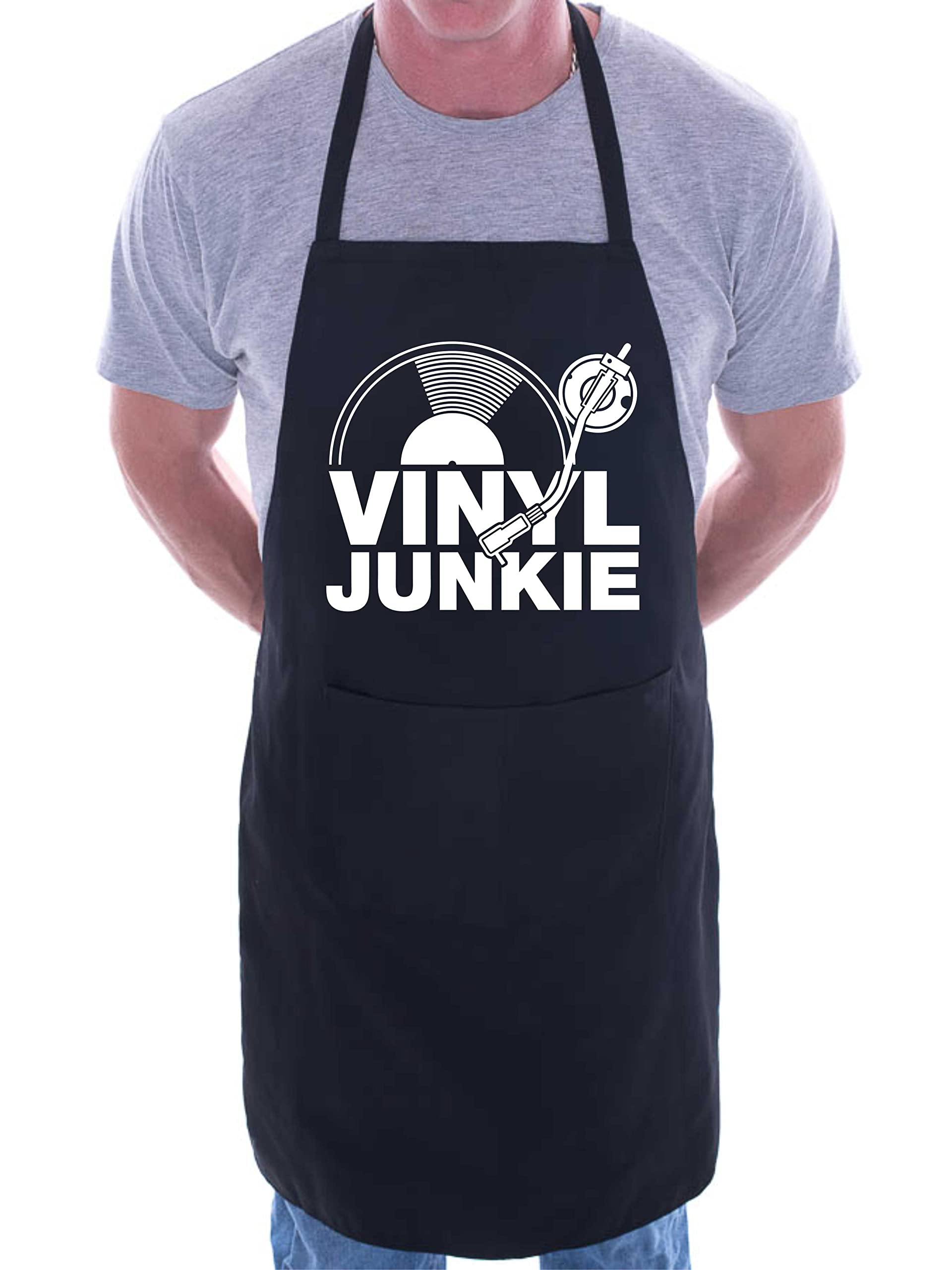 Print4U Vinyl Junkie DJ Music BBQ Novelty Cooking Apron Black