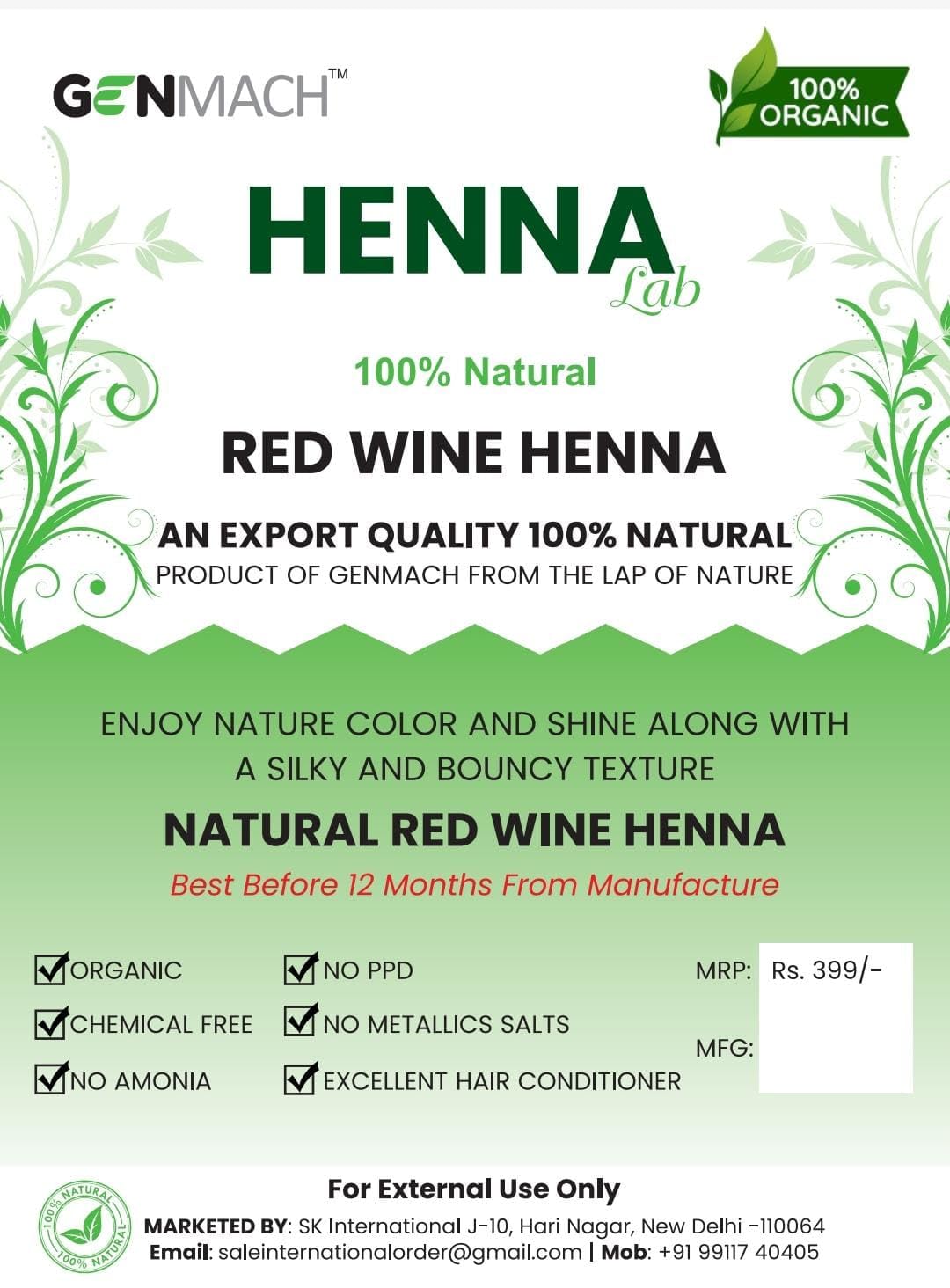 Henna Hair Color, Red Wine Henna, 60g-image-28