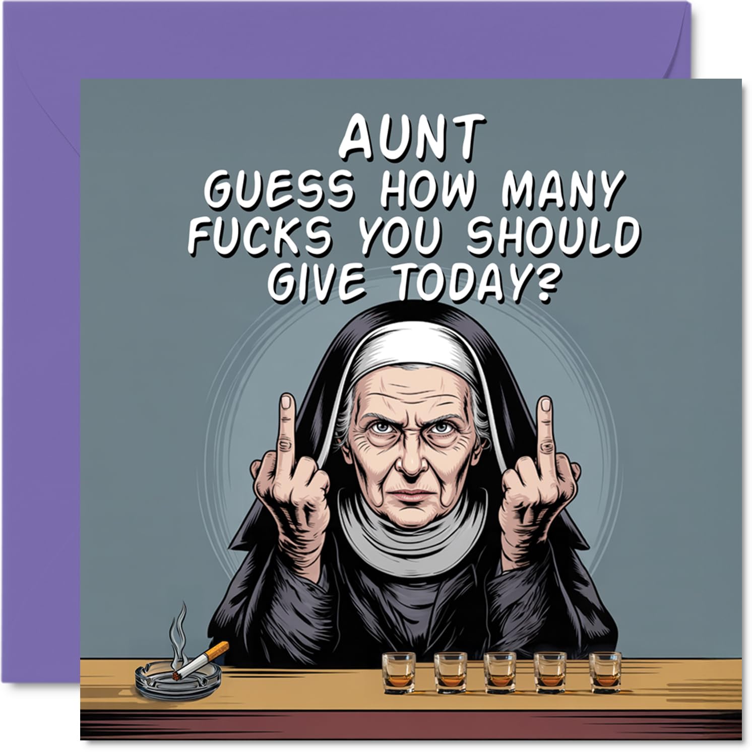 Aunt Birthday Card - Absolutely None - Happy Birthday Card for Aunt from Nephew Niece, 145mm mature humour Bday Greeting Cards