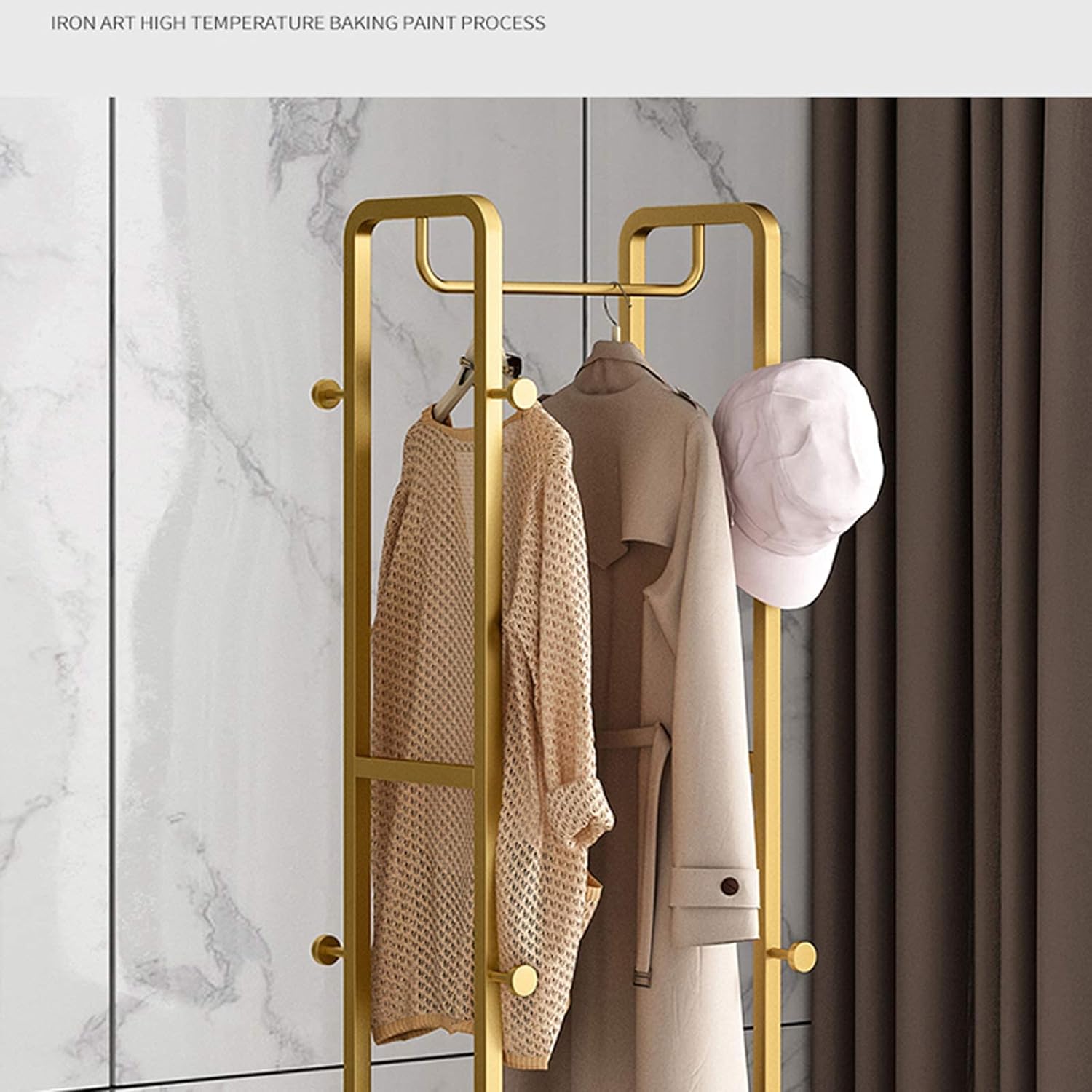 玄関 ゴールド 衣類ラック スタンド スタンドコート ラック 衣類 収納