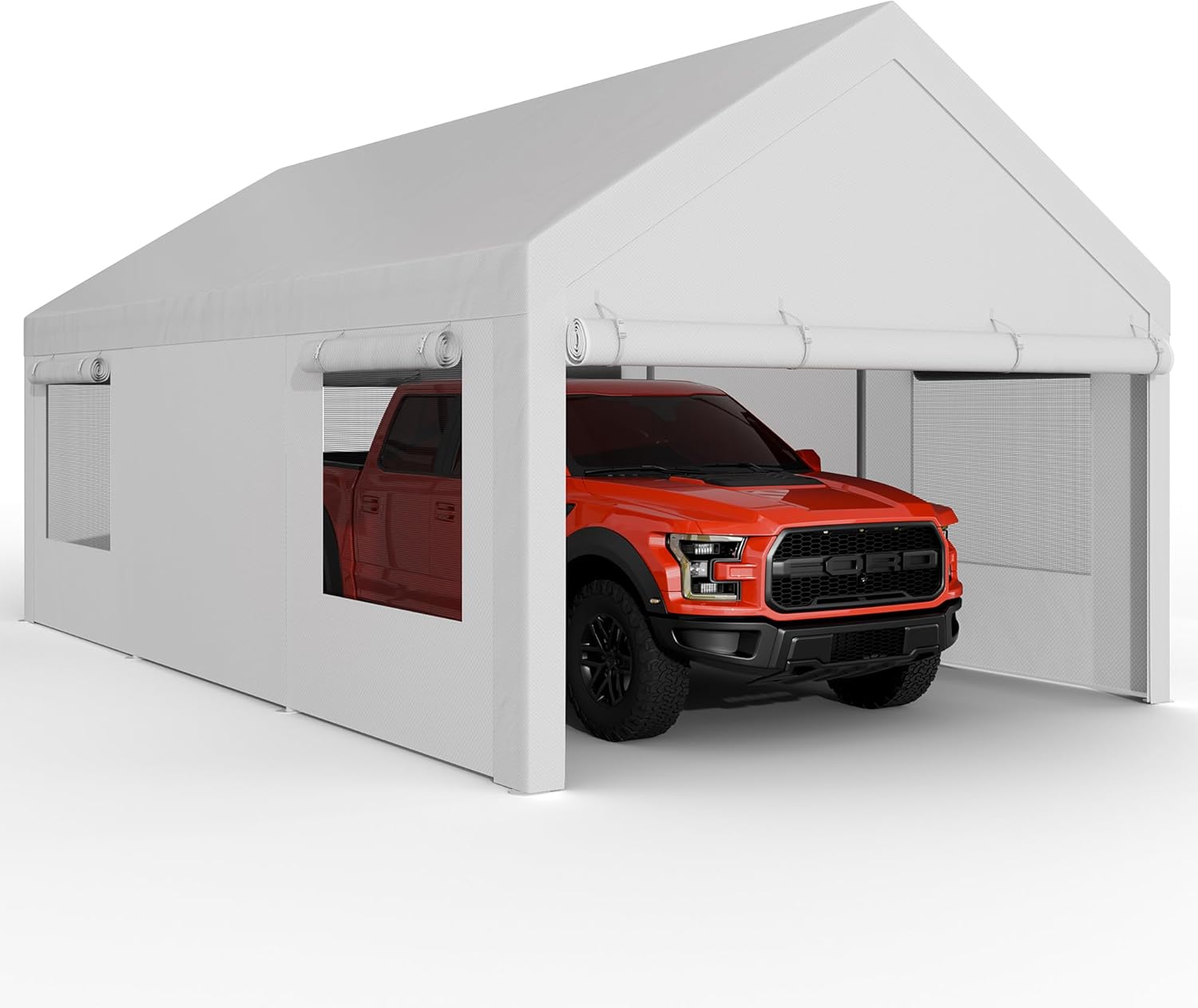 JY QAQA Carport 12x20 FT Heavy Duty Carport Reinforced