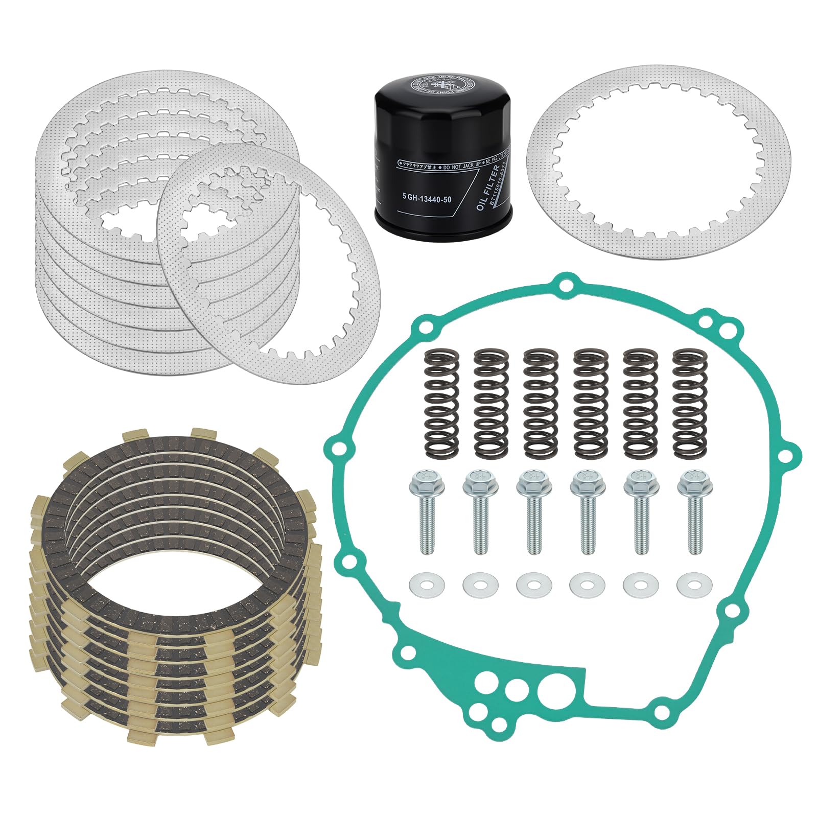 Clutch Friction Plates Springs Bolt Gasket kit For Yamaha YZF-R6 YZF-R6S FZ6 FZS600 2003-2009 O.E.M# 4FN-16321-00-00 3J2-16324-00-00