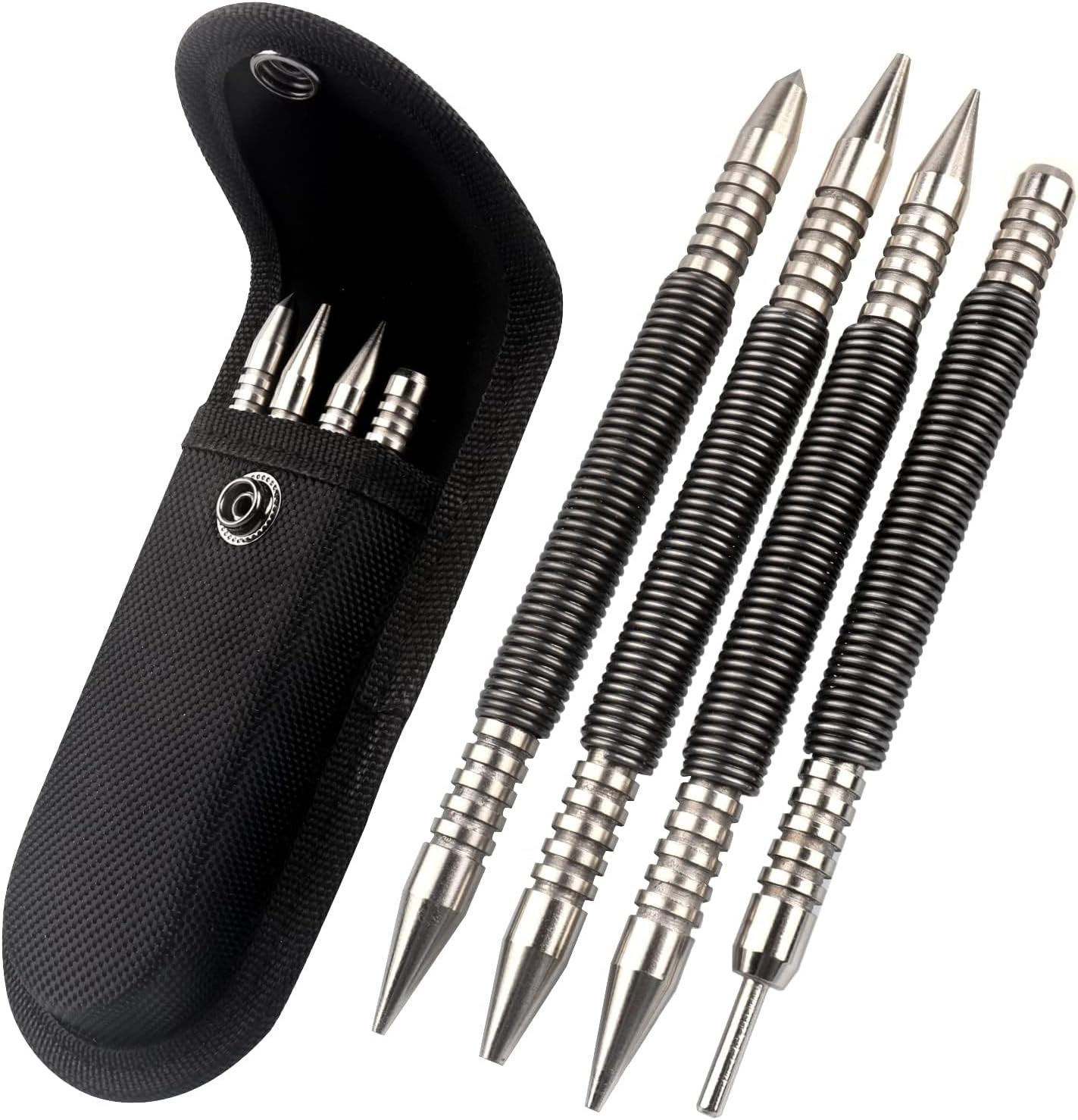 LSTOPGO Spring Nail Set,Dual Head Nail Setter,4pcs Hammerless Door