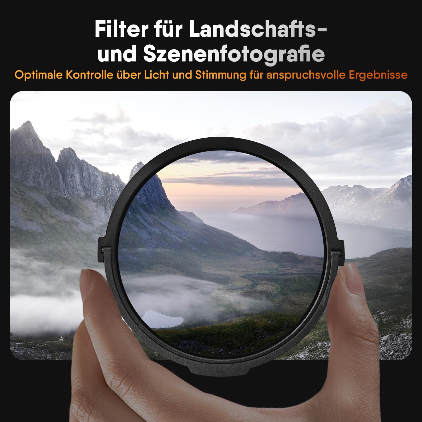 Rollei Filterhalter Master-Set MK 3. Rechteck-Filterhalter inkl. magnetischem CPL Filter, Adapterringen von 52 bis 82mm,Soft GND8-,ND8-,ND64-,ND1000