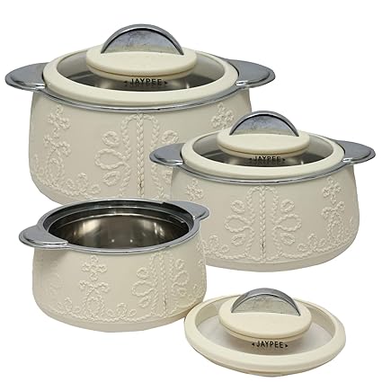 Jaypee Plus Casserole Fabrene Set of 3 (2000 + 1500 + 1000) ml Ivory