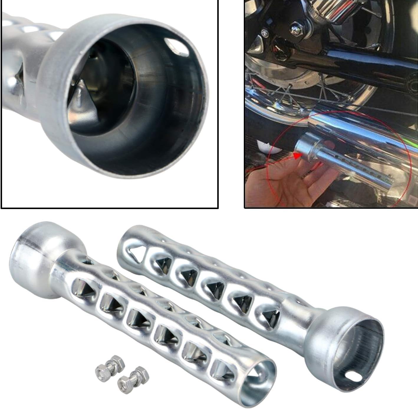 Buy XMMT 1 7/8 x 8 Motorcycle Exhaust Silencer Baffle Insert Muffler 2 O.D Pipes for Harley