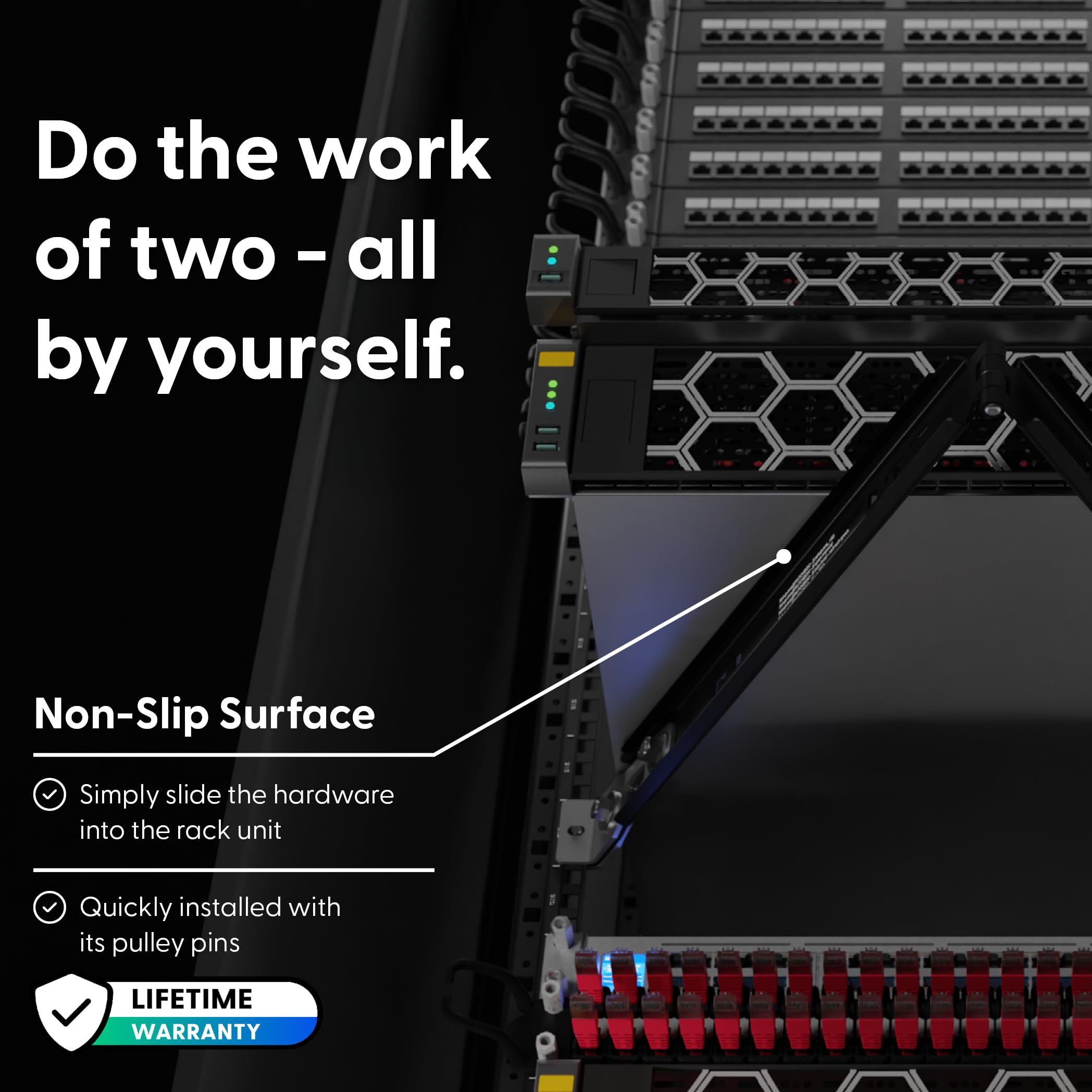 PATCHBOX Setup.exe 3 Narzędzie instalacyjne - szybki montaż do panelu krosowego, szafki komputerowej, serwera, stojaków sieciowych i laptopów - kompatybilne z szynami 48.3 cm, kwadratowymi i