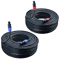 Vista 8 de Speak on Paquete de 2 cables de altavoz profesional Speakon a Speakon macho calibre de bloqueo de cable de audio profesional de 12 AWG con conector