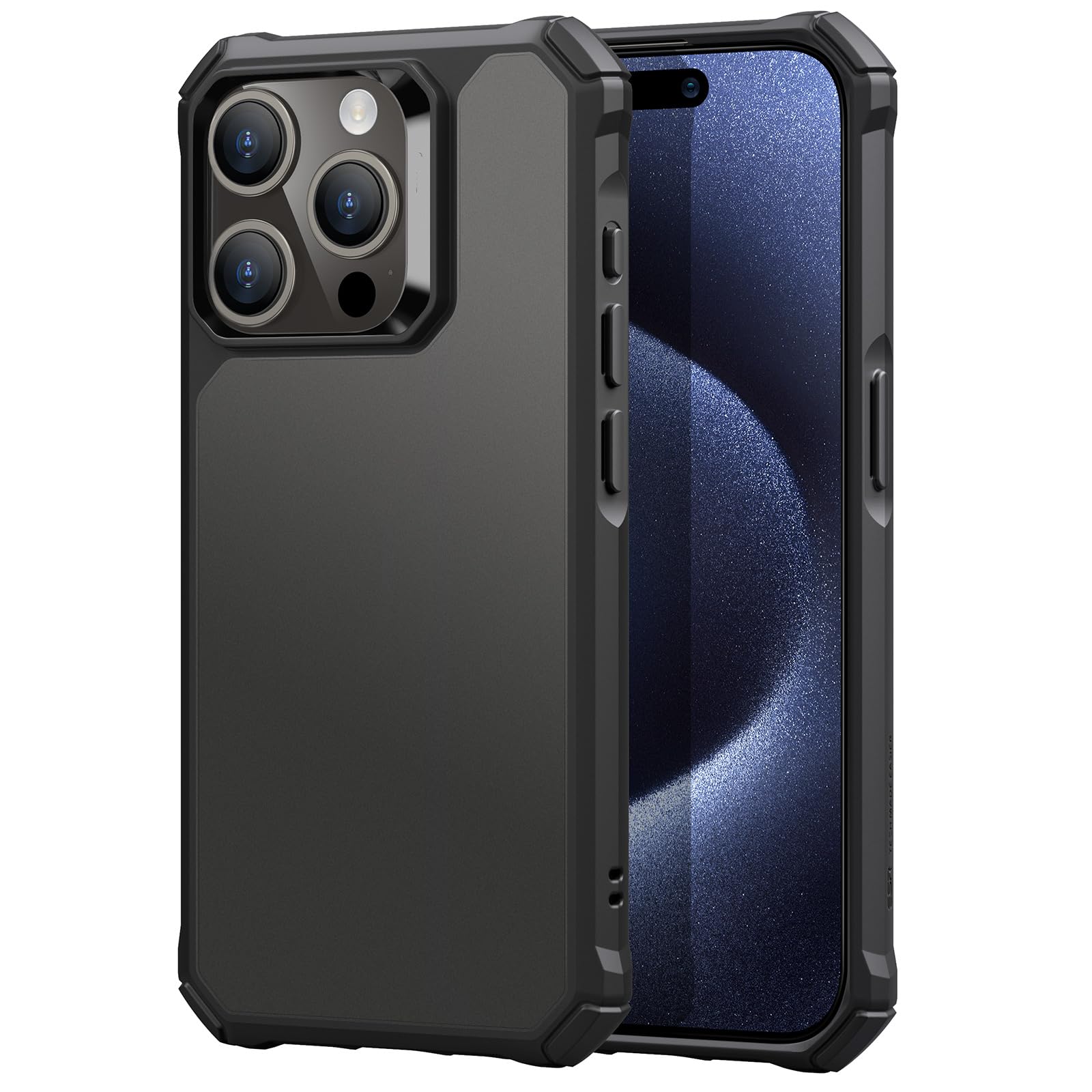 Coque iPhone 12 militaire antichoc noire translucide rigide