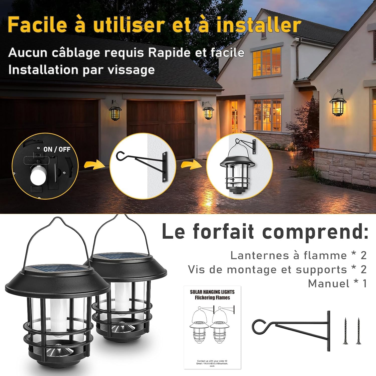 Lanterne Solari Da Esterno, 6 Pezzi Lanterne Da Esterno Vetro Impermeabile Per Giardino, Cortili, Alberi, Gazebo, Natale, Feste - Bianco Caldo