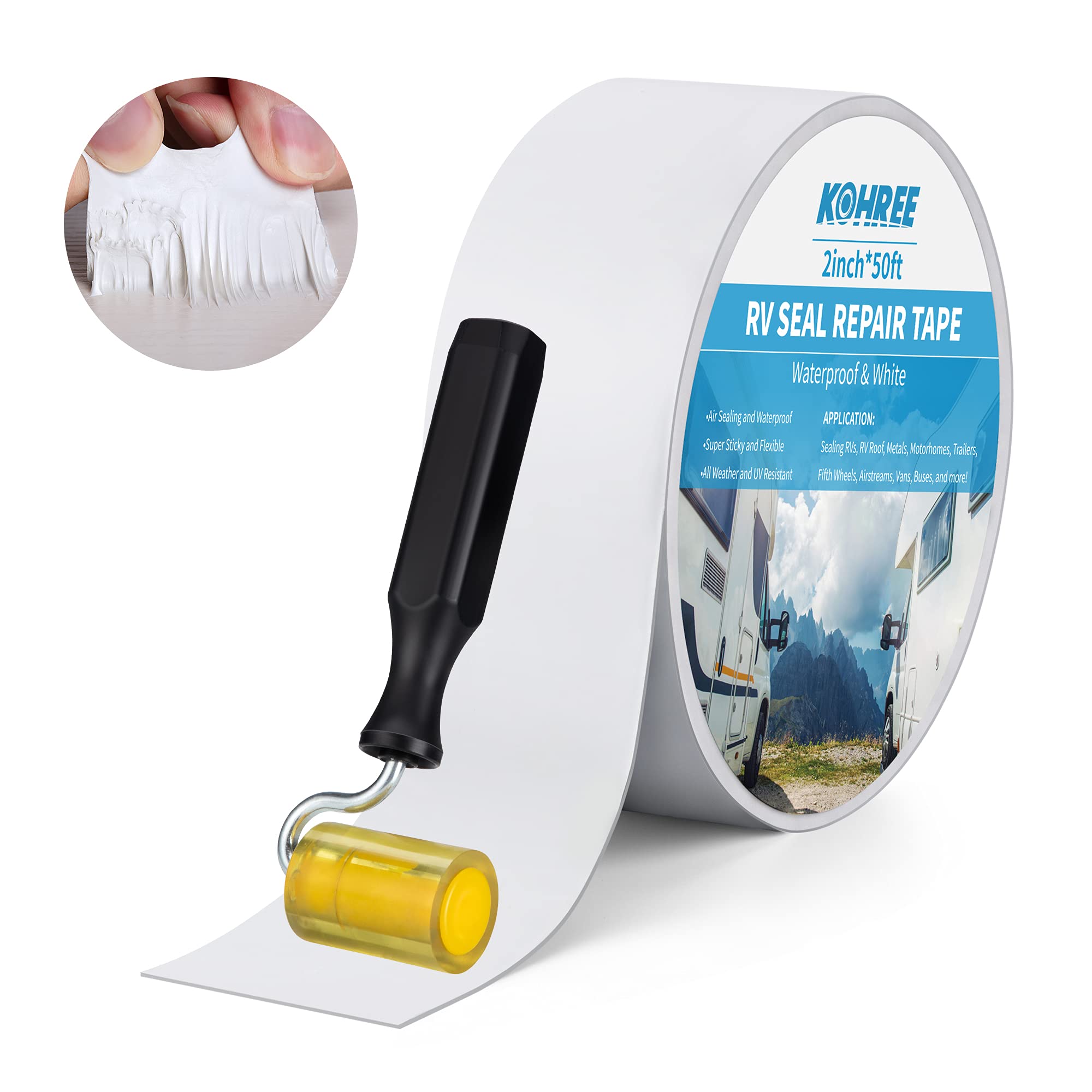 Buy Kohree RV Sealant Tape, 2 Inch x 50 Feet RV White Roof Seal Tape UV