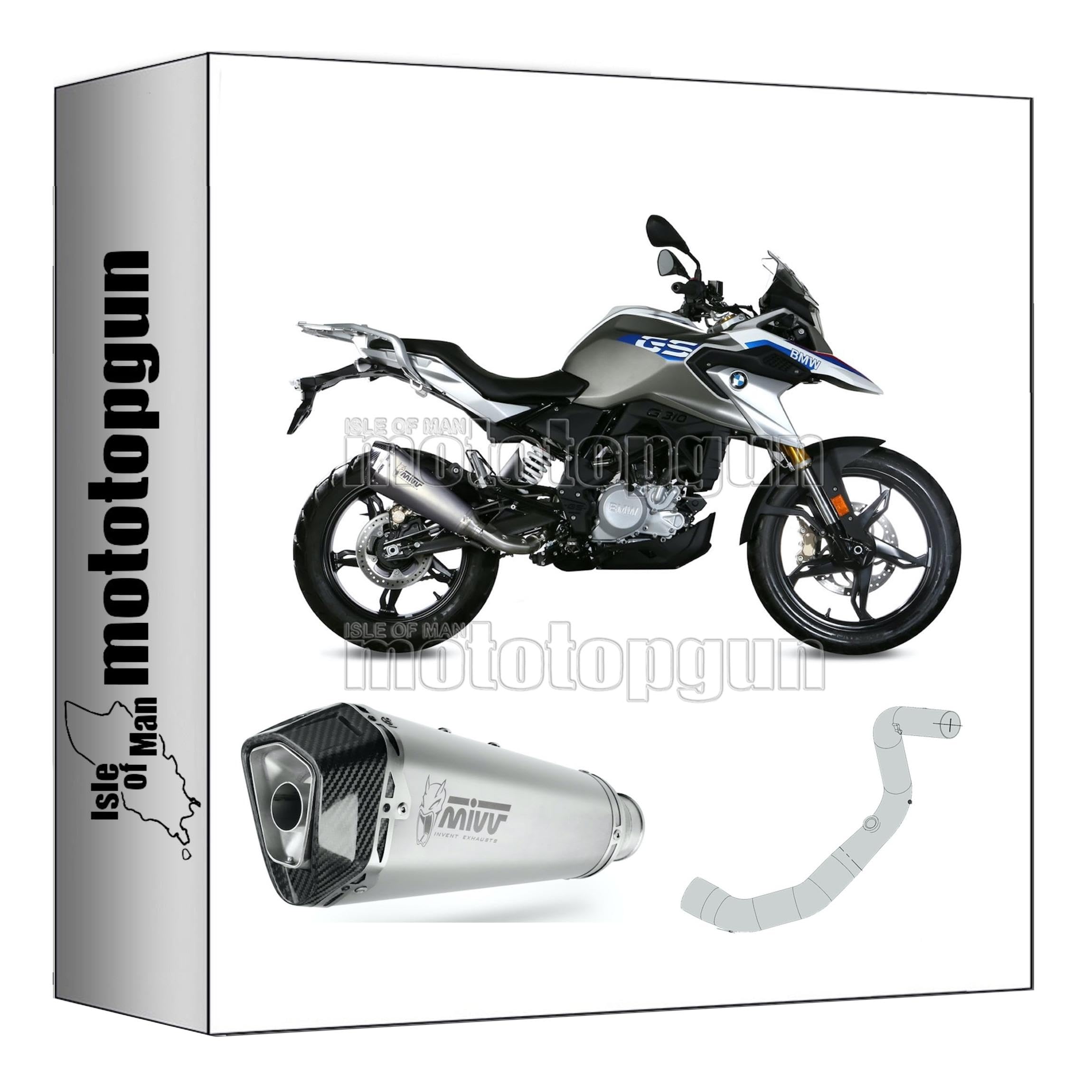 mivv tubo de escape completo homologado nocat delta race acero copa carbono compatible con bmw g 310 gs 2023 2024 mototopgun