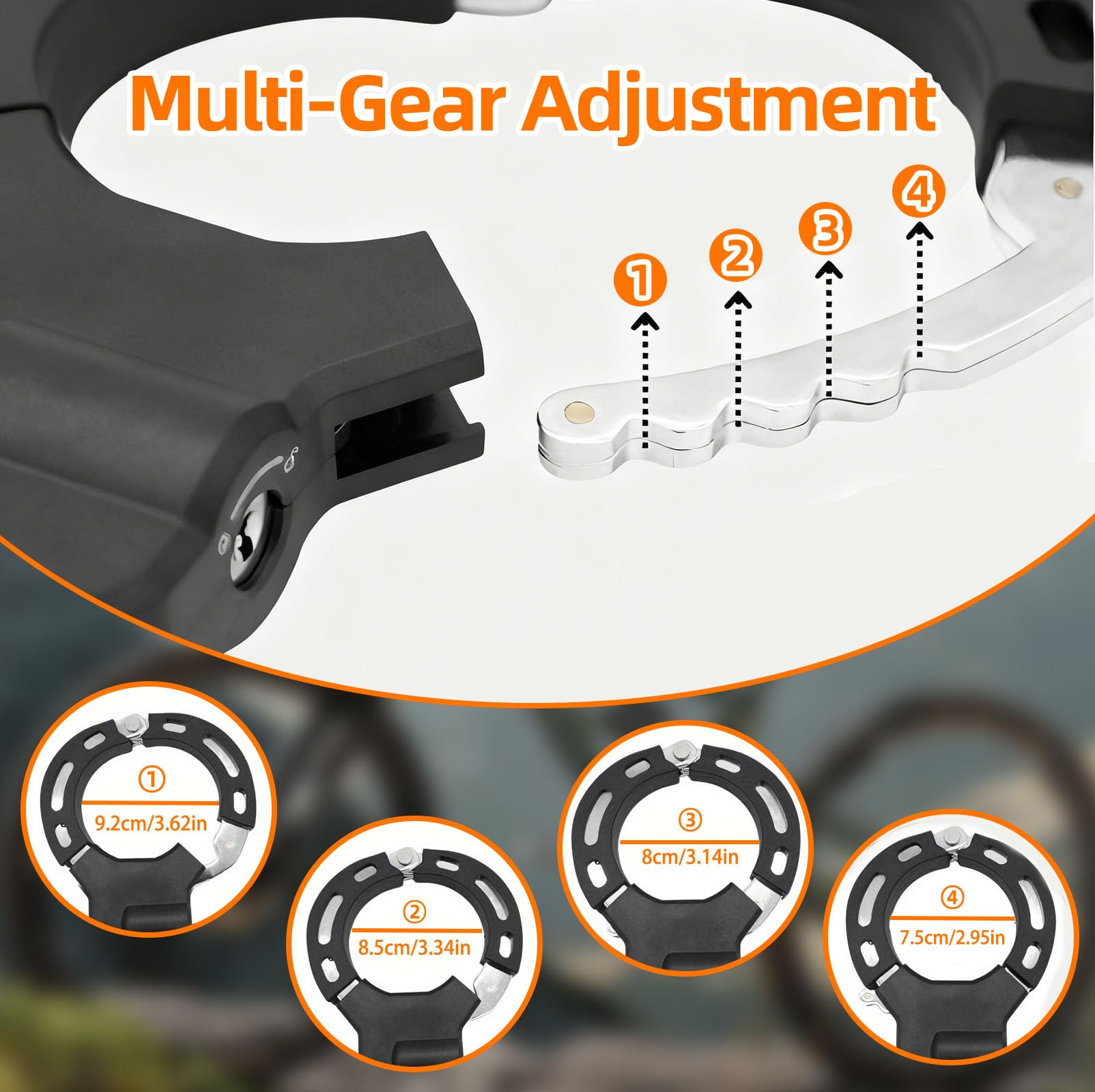 Candado Patinete Electrico con 3 Llaves, Bloqueo Antirrobo Eléctricas 90cm, Cadena Esposas Resistente Grosor 8mm, Accesorios Bici Seguridad para Scooters, Bicicletas & Moto