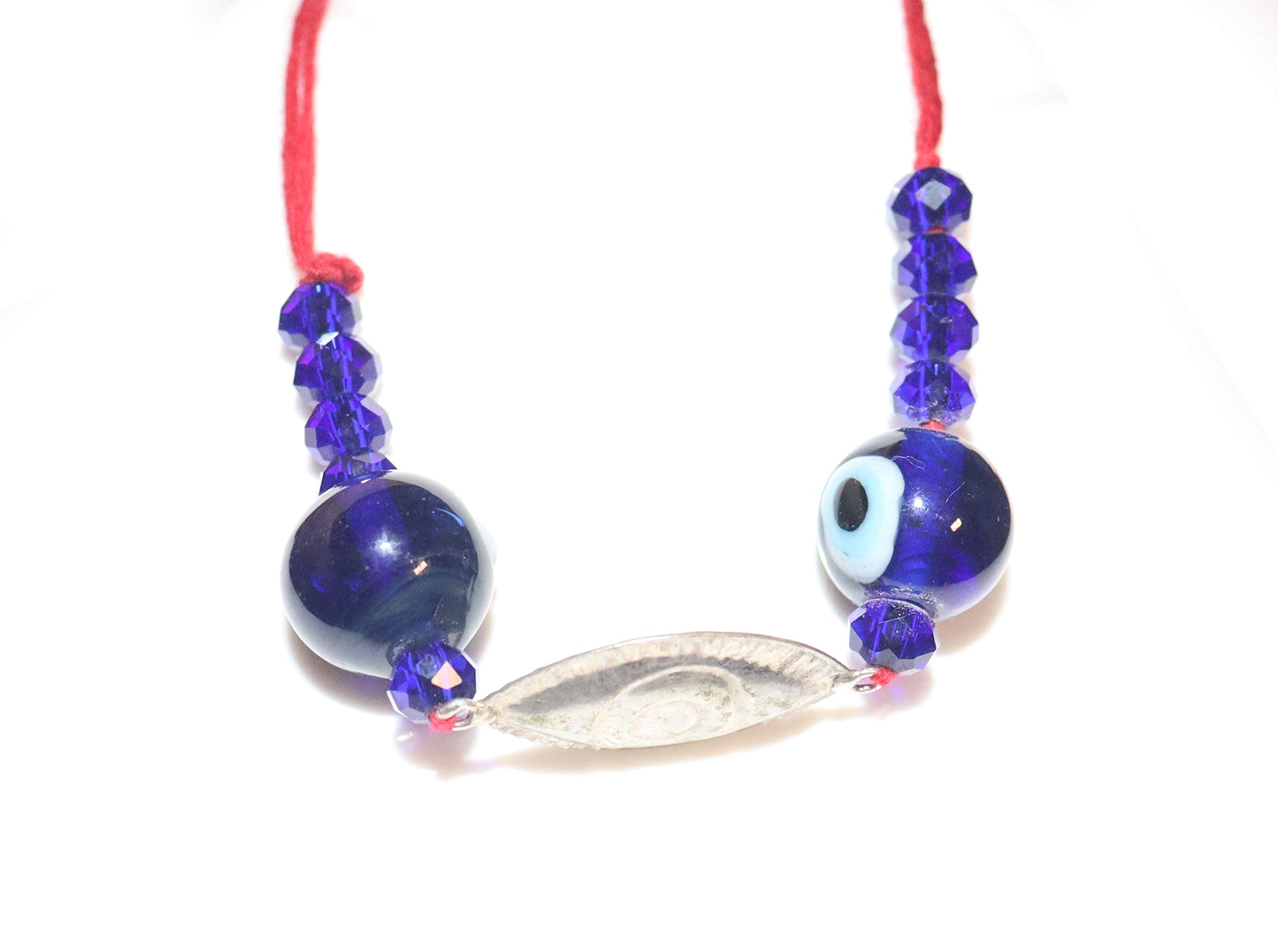 Ritu's Jewel Empire Evil Eye Rrakhi with Silver Evil Eeye and Evil Eye Beads
