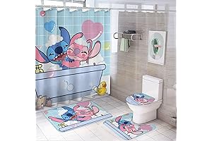 Lilo and Stitch Shower Curtain and Bath Accessories Set