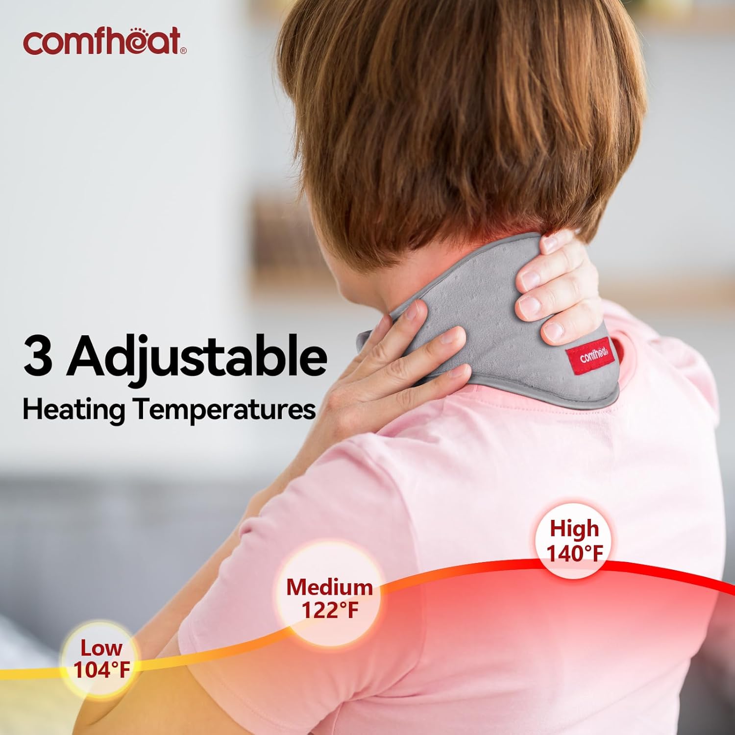 Neck Heating Pad with Vibration Massage for Neck and Microwavable Heating Pad Unscented, for Cramps Pain & Anxiety Relief