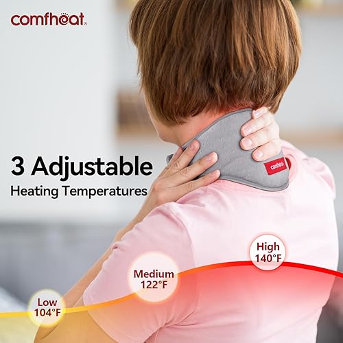 Miniatura 3 de Almohadilla térmica de cuello con masaje por vibración para aliviar el dolor de cuello, envoltura térmica USB para el cuello, calentador de cuello