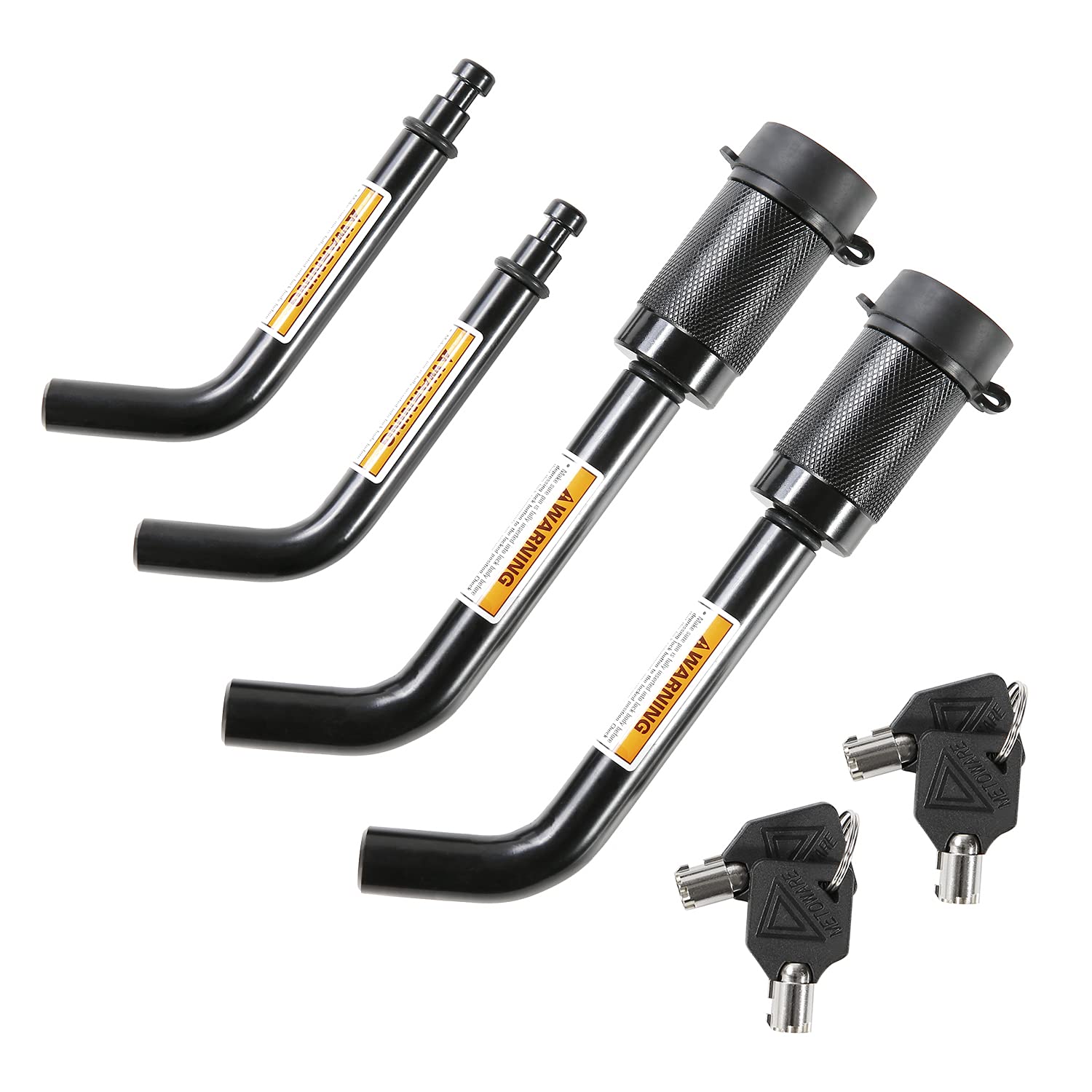 METOWARE Trailer Hitch Locks, 1/2" and 5/8" Diameter Dual Bent Pins for Class I-IV Hitches, Anti-Theft Hitch Lock for 1-1/4" 2" and 2-1/2" Receiver,