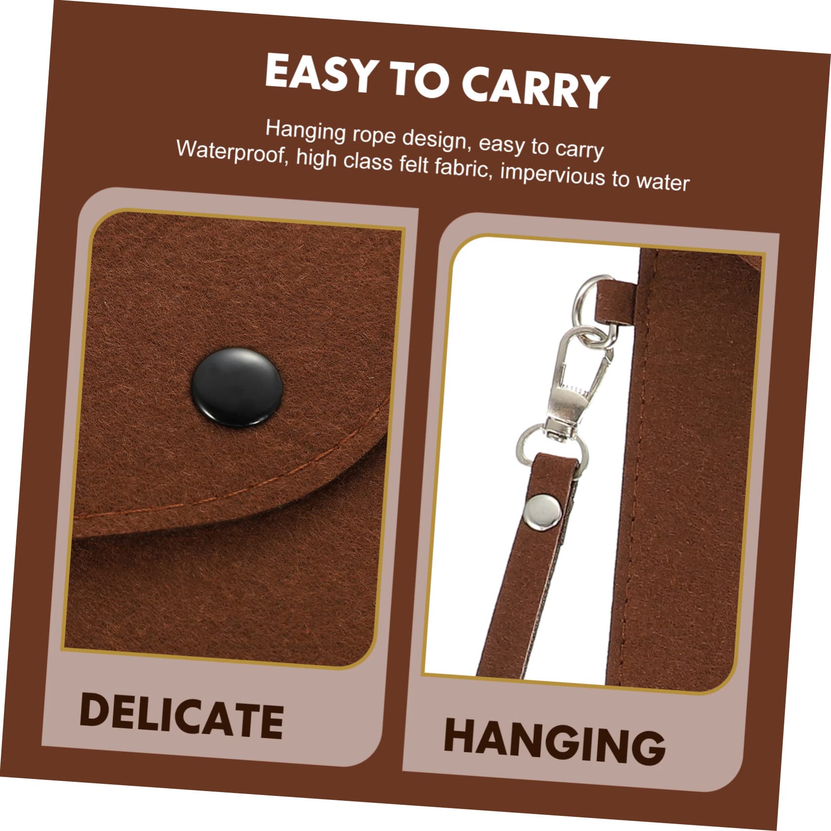 NUOBESTY 5stücke Felt File Bag Wasserdichter Aktenordner Mit Druckknopfverschluss Und Trageschnur Für Büro Schule Und Zuhause Praktische Dokumentenmappe Kaffee-farbe