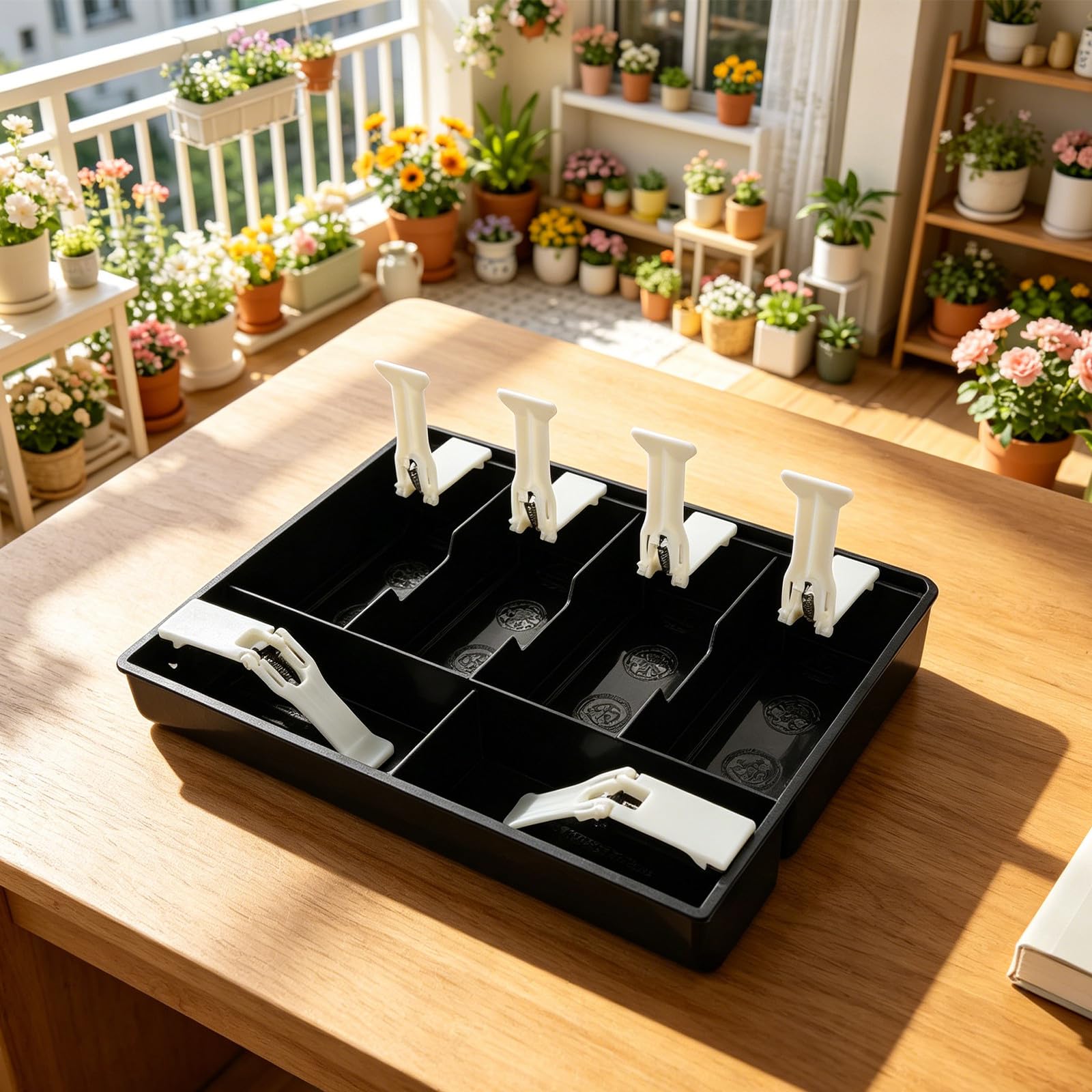 Lurrose Vassoio inserto per cassetto registratore di cassa - Inserto per cassetto contanti a 6 scomparti - Sostituto per registratore di cassa, organizer per denaro e clip per sistemi POS per negozi
