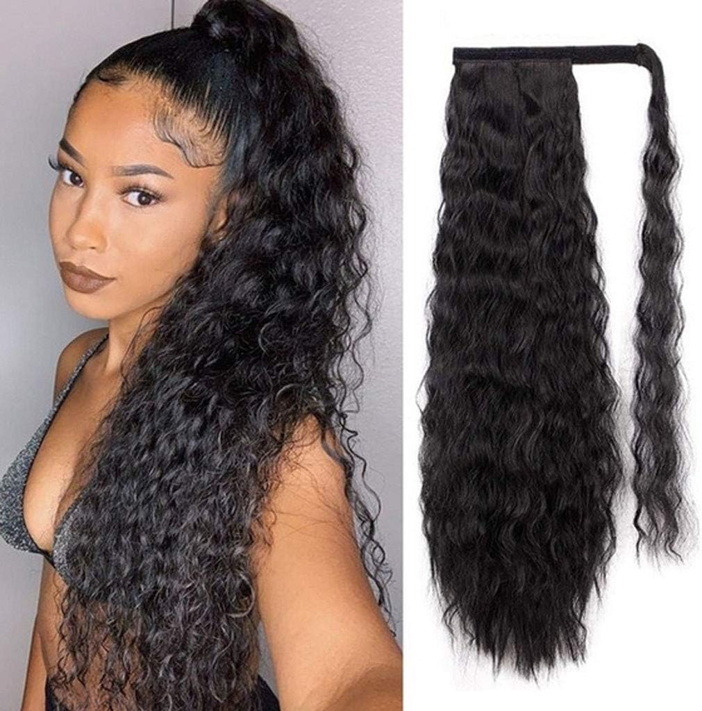 Afro frisée Queue de Cheval Extension Naturel Cheveux Humain Rajout Lisse -  Ponytail Hair Extensions Attaché par Bande Agrippantes Adhésives - 60cm/24  Pouces : Amazon.fr: Beauté et Parfum