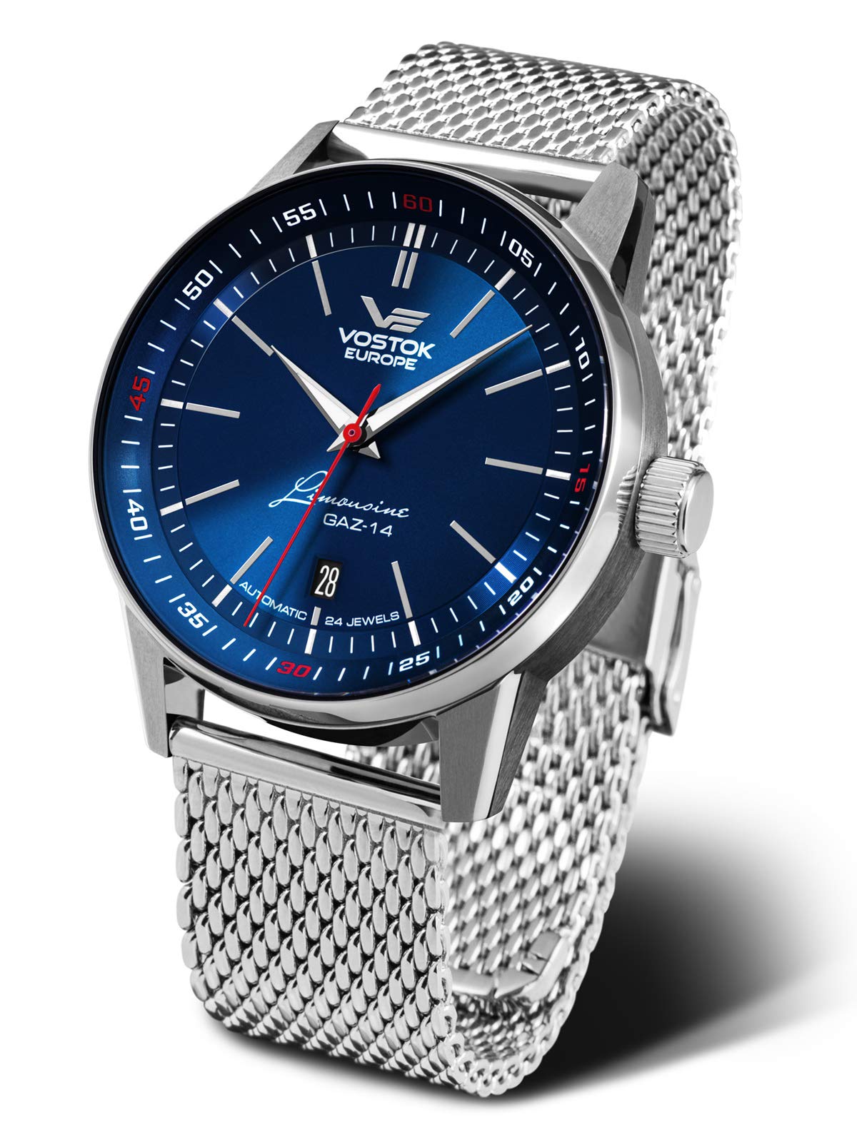 Gaz 14 Limousine Automatic Mens Watch Blue Nh35a 560a604 B